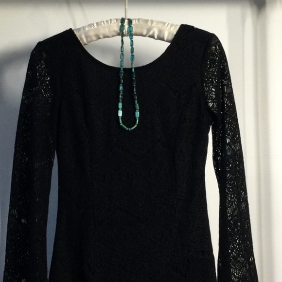 Xhilaration Black Lace  Overlay Dress EUC - Picture 8 of 13